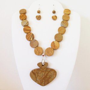 Tiger Skin Jasper jewelry set (#1195)